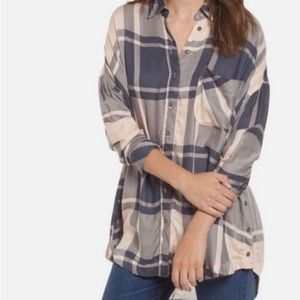 Free people oversized flannel top